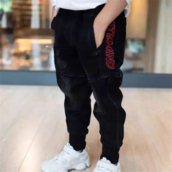 Kids Black Jeans Single Pants Spring And Autumn Boys Pants - Image 5