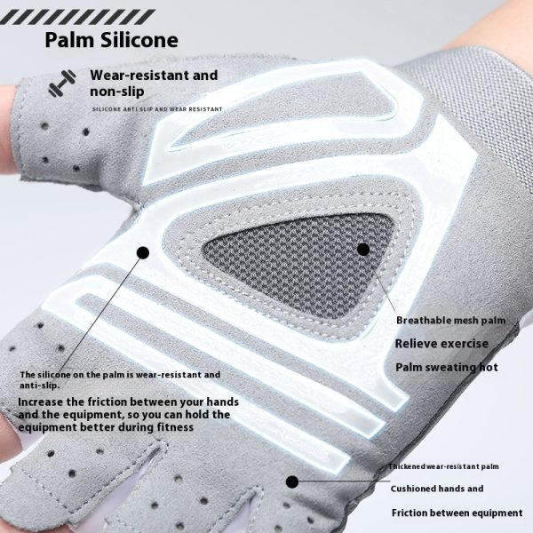 Fitness Training Shock-absorbing Half Finger Gloves - Image 3