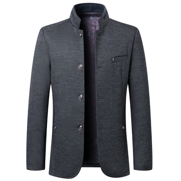 Business Stand Collar Woolen Coat - Image 9