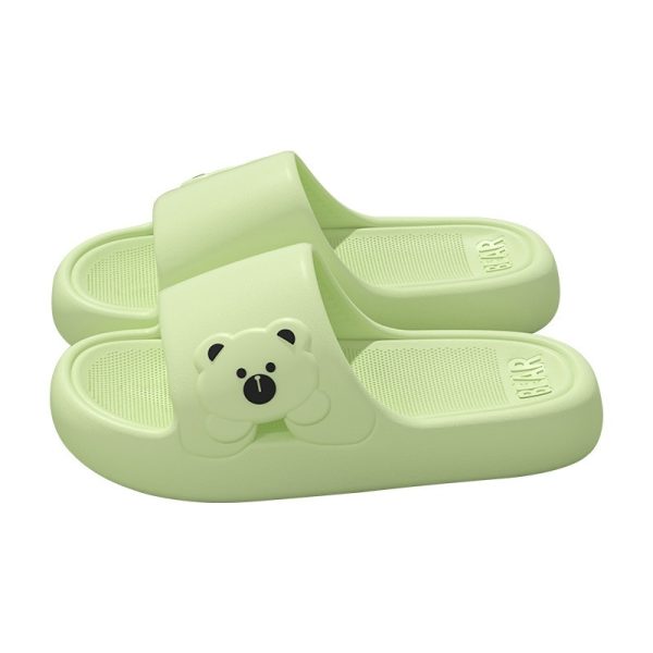 Cute Bear Home Slippers Summer Fashion Thick Bottom Non-slip Bathroom Slipper Women Men Couples Shoes - Image 7