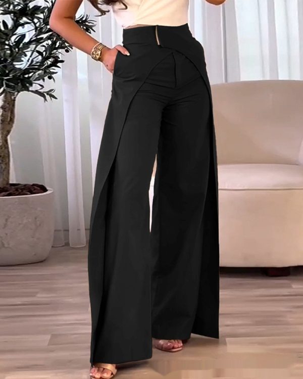 European And American Cross-design Casual Wide-leg Pants - Image 5