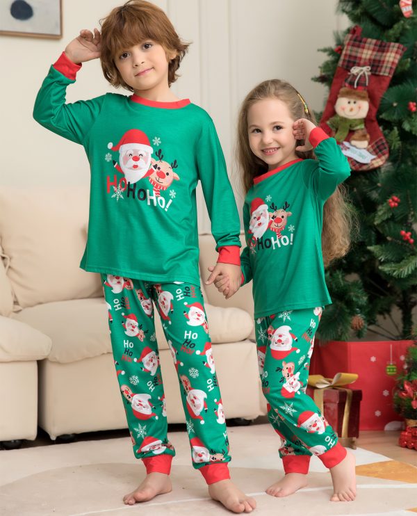 Christmas Pajamas For Family Matching Family Christmas PJs Sets Santa Claus Printed Top Sleepwear - Image 3