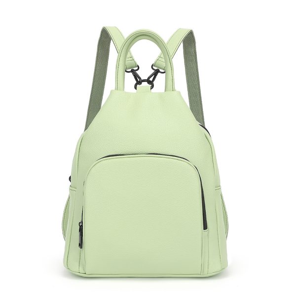 Pu Backpack Practical Soft Leather Zipper Handbag - Image 7