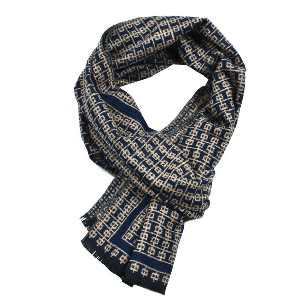 Double-sided Thick Warm Korean Men's Knitted Scarf - Image 3