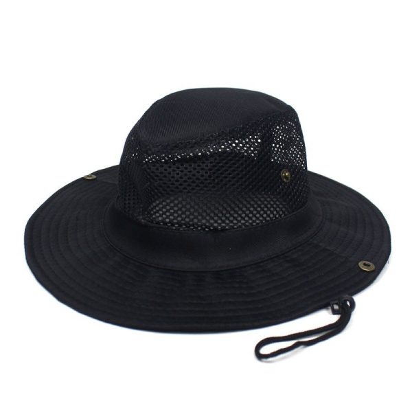 Patchwork Mesh Breathable Bucket Hat Fishing Cycling Windproof Sun Protection Foldable - Image 6