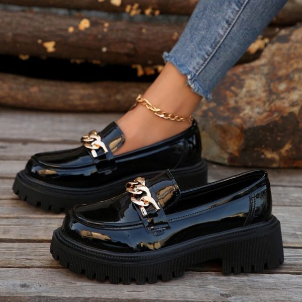 Shallow Mouth Round Head Slip-on Thick Bottom For Outdoors Fashion Shoes - Image 2