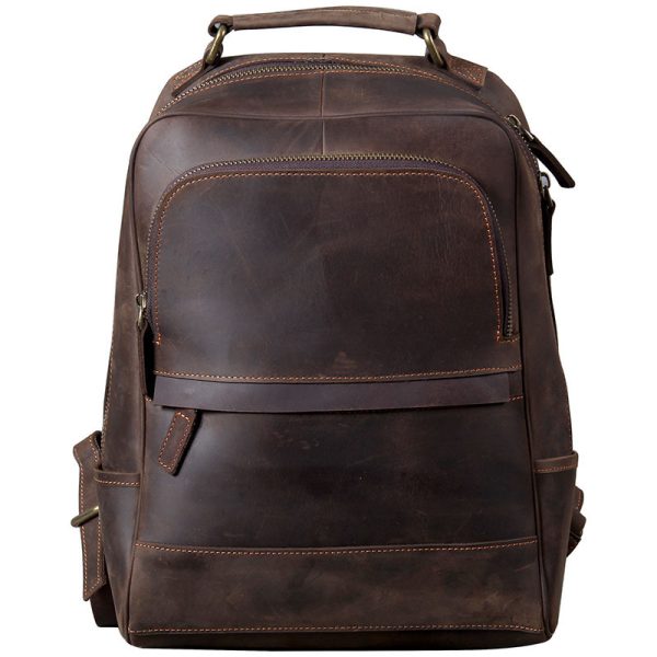 New Retro Crazy Horse Leather Men's Leather Backpack - Image 4