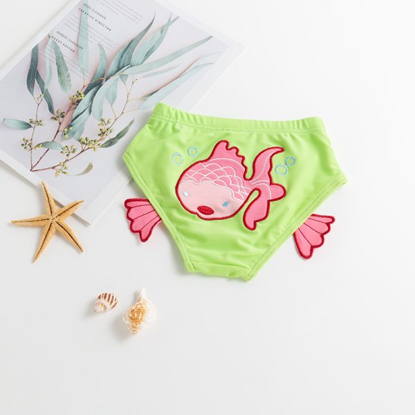 Baby Swimming Trunks Cute Embroidered Double Deck 1-3 Year Old Boys And Girls Learn Swimming Briefs Bathing Suit - Image 6