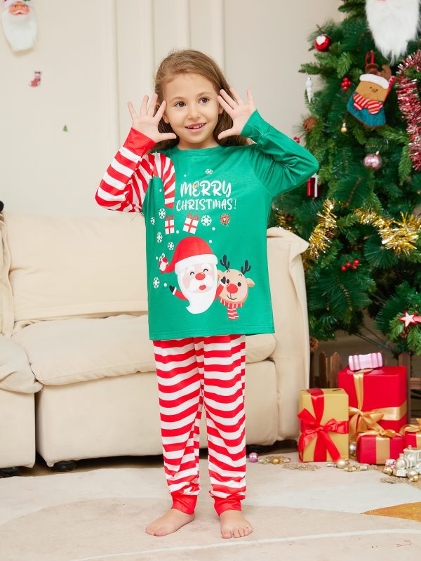 New Cartoon Santa Claus Letter Printing Parent-child Christmas Pajamas Home Wear Suit - Image 3