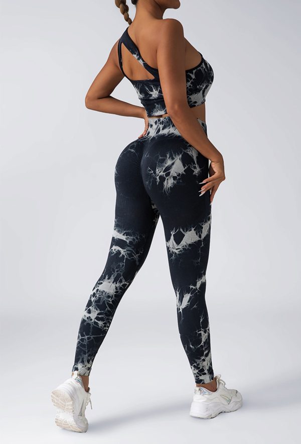 Women Scrunch Workout Leggings Butt Lifting High Waisted Yoga Pants - Tie Dye Seamless Booty Gym Tights - Image 2