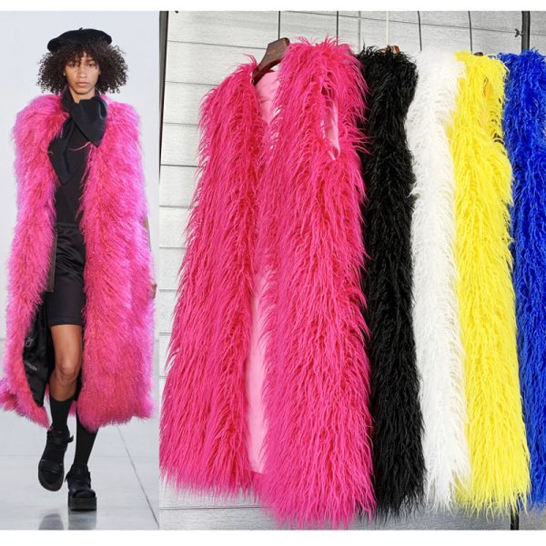 Long  Beach Wool Fur Vest Warm Vest Women's Vest Coat