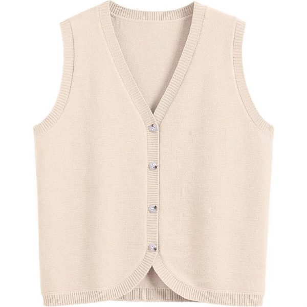 European And American Spring And Summer Women's Vest Buckle V-neck Casual Wear - Image 5