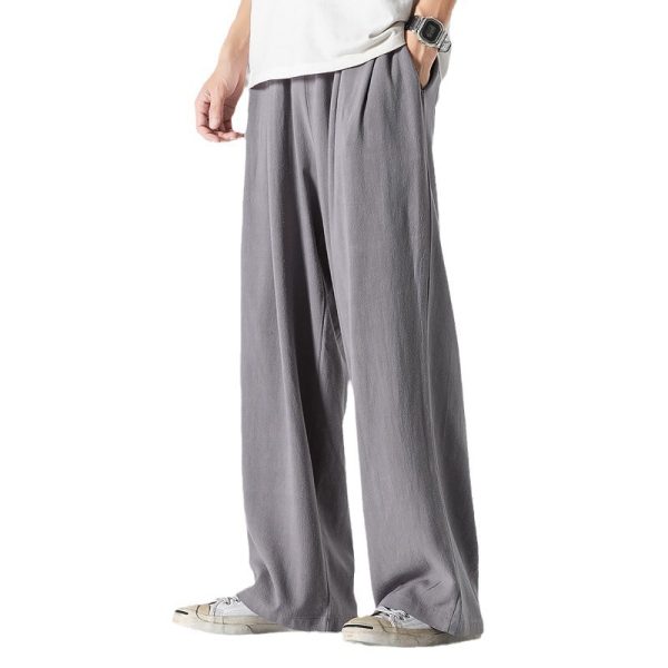 Lightweight Breathable Summer Plus Size Loose Straight Wide Leg Cotton And Linen Casual Pants - Image 6