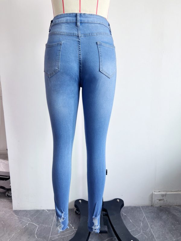 Ripped Denim Skinny Pants Women - Image 2