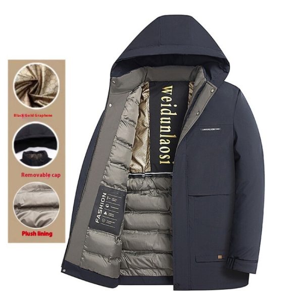 Winter Men's Velvet Thickening Padded Jacket Business Casual Down Cotton-padded Coat - Image 3