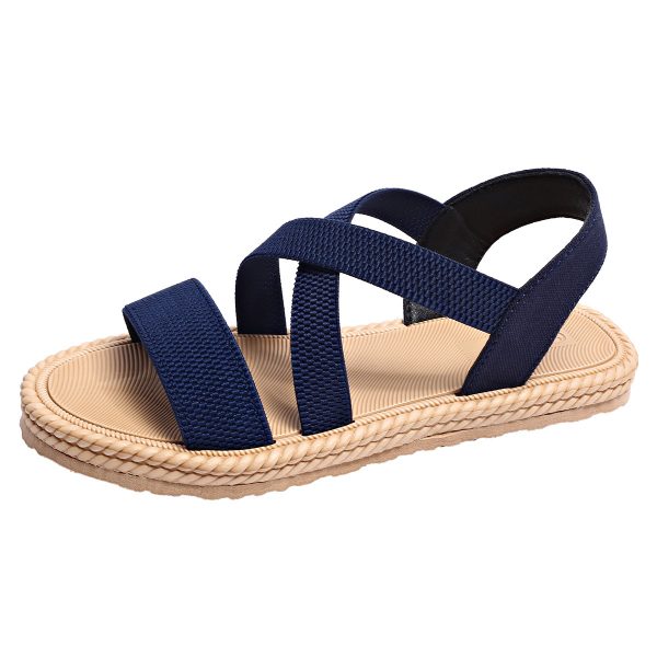 Women's Elastic Band Casual Student Plus Size Beach Roman Sandals - Image 9