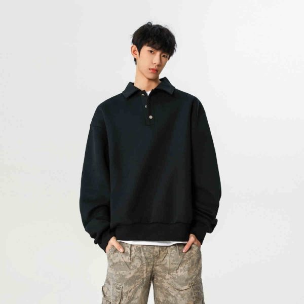 Spring New Heavy Pu Handsome Loose Casual Polo Collar Coat - Image 5