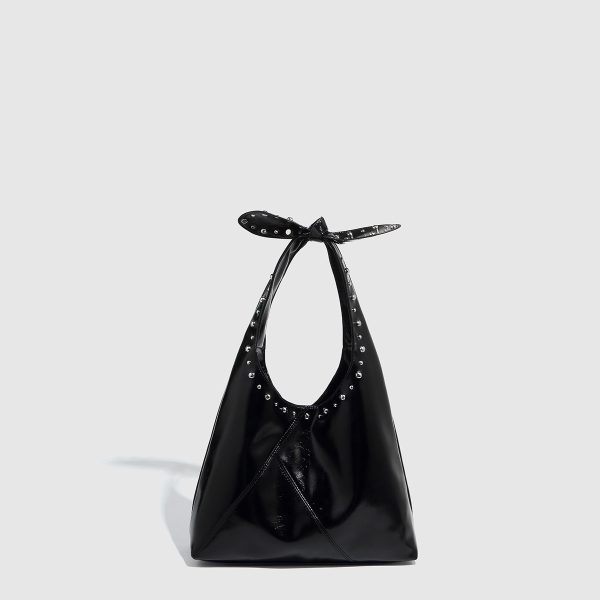 Tote Bag Rivet Bow Underarm Bag Women's Bucket Bag - Image 6