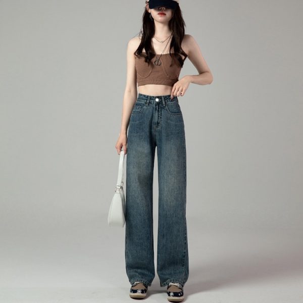 High Waist Retro Straight Jeans For Women Autumn - Image 6