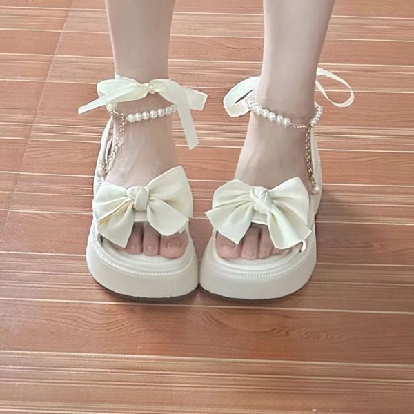 Sandals Women's Bow Internet Hot Thick Bottom With Skirt - Image 2