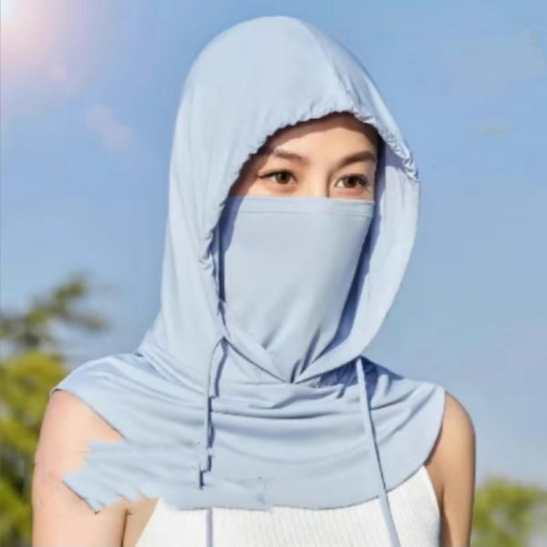 Sun Mask Men's Full Face Ice Silk Breathable Scarf - Image 5