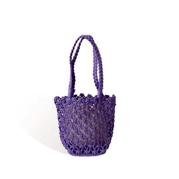 Retro Bucket Bag Vacation Straw Casual Woven Bag - Image 5