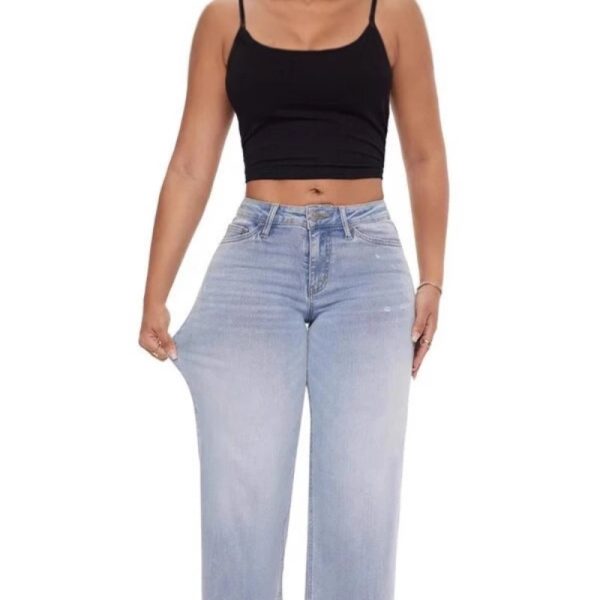 Narrow Wide-leg Pants High Waist Hip Lift Straight Loose Jeans - Image 6