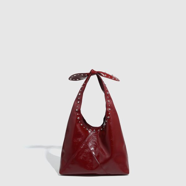 Tote Bag Rivet Bow Underarm Bag Women's Bucket Bag - Image 7