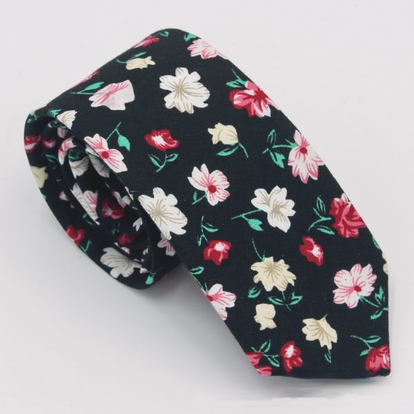 Men's Suit Printed Cotton Pocket Handkerchief With Floral Patterns, Fashionable And Casual Printed Tie - Image 4