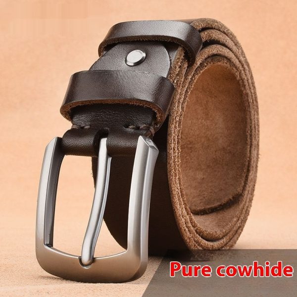 Men's Leather Belt Leather Pin Buckle - Image 6