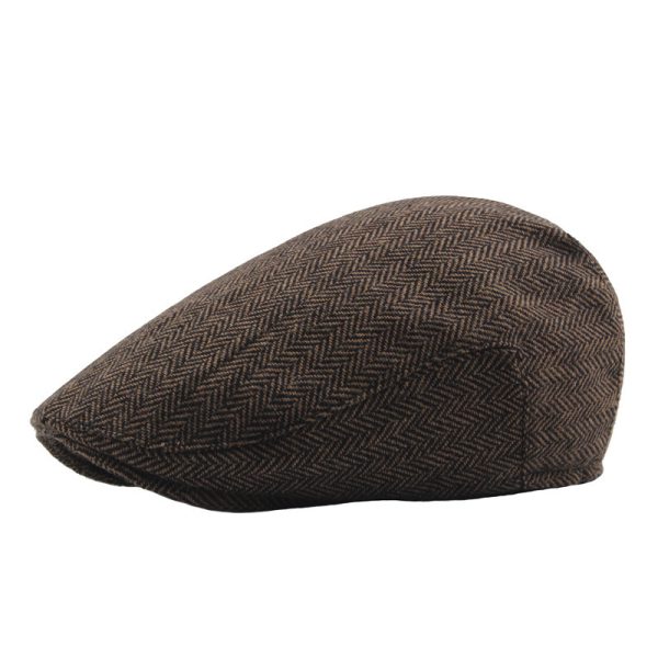 Winter Tweed Flat Cap Men's Newsboy Cap Baby British Retro Beret - Image 6