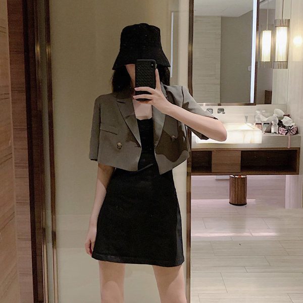 Summer Korean Style High Waist Thin Western Style Small Tailored Suit Top Women's Coat - Image 2