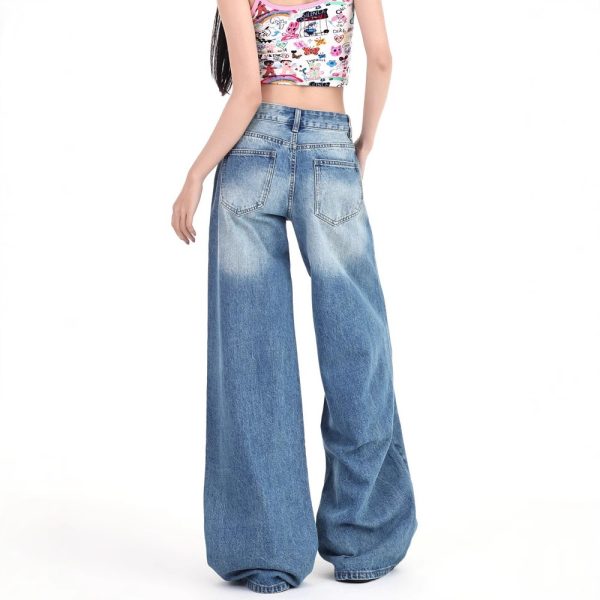 Women's American-style Retro Low-waist Wide-leg Jeans Summer - Image 4