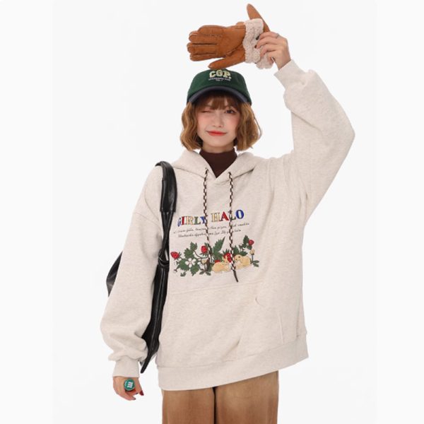 Plucked Exquisite Embroidery Retro Loose Hooded Thick Hoodie - Image 2