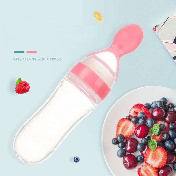 Safe Newborn Baby Feeding Bottle Toddler Silicone Squeeze Feeding Spoon Milk Bottle Baby Training Feeder Food Supplement - Image 2