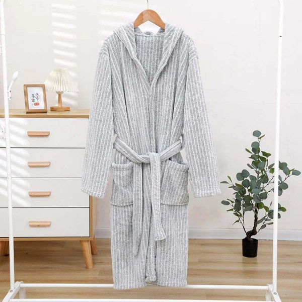 Thicken And Lengthen Coral Fleece Bathrobe Plus Size Pajamas Homewear - Image 5