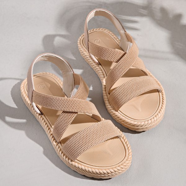 Women's Elastic Band Casual Student Plus Size Beach Roman Sandals - Image 2