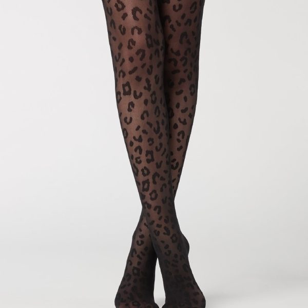 Leopard Vintage Jacquard Pantyhose Leg Beauty - Image 4