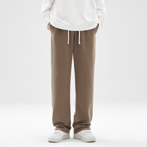 Fashion Brand Draping Effect Straight Gray Sweatpants Men - Image 5