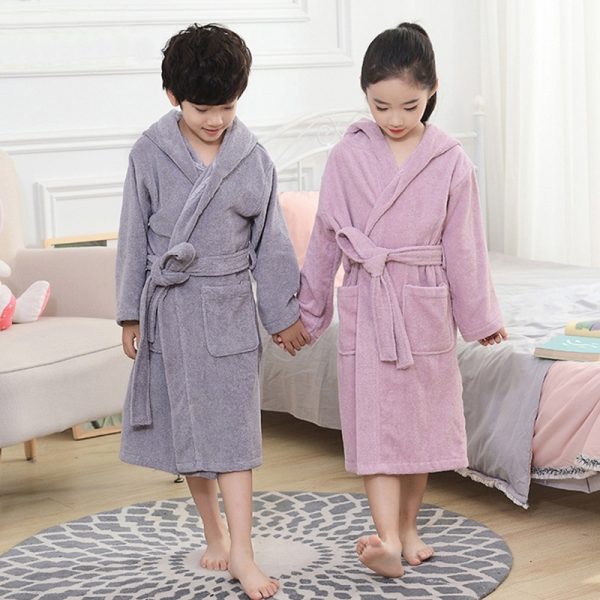 Pure Cotton Hotel Bathrobe Thickening Towel Material Nightgown - Image 3