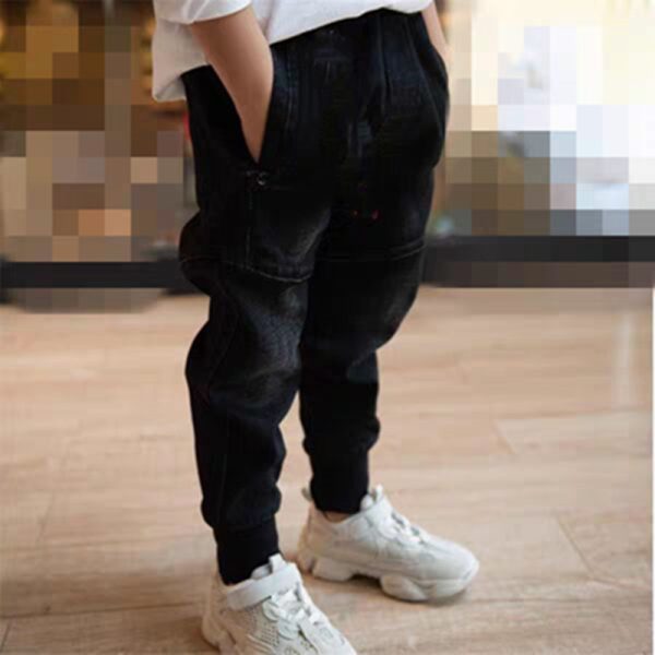 Kids Black Jeans Single Pants Spring And Autumn Boys Pants - Image 4