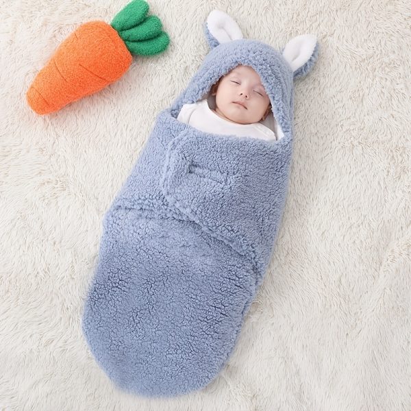 Super Soft Baby Sleeping Bag Fluffy Fleece Newborn Blanket Swaddle Blankets, Unisex Baby Wrap For Newborn Baby Boys Girls With Head-Protecting & Head-Supporting Function, Wearable Swaddle Sleep Sack - Image 2