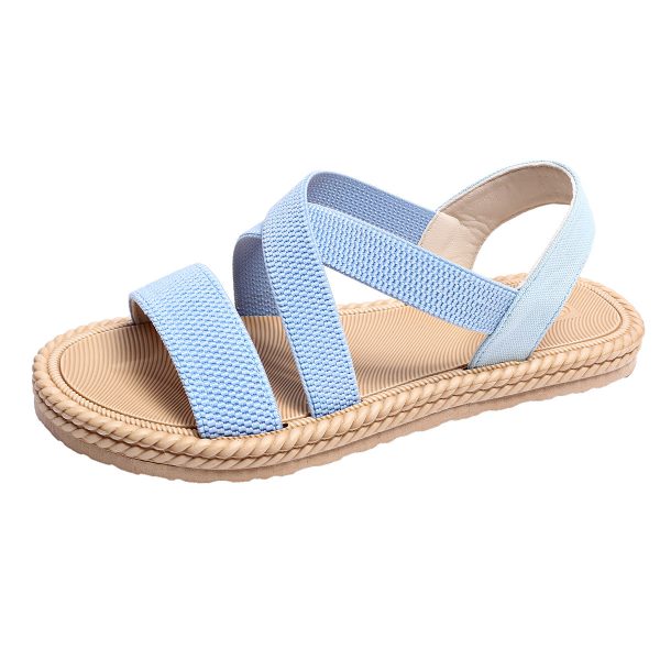 Women's Elastic Band Casual Student Plus Size Beach Roman Sandals - Image 10