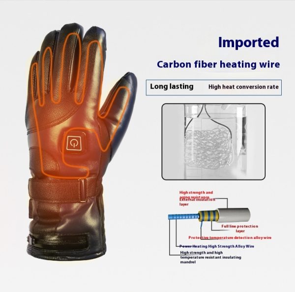 Full Finger Warm Waterproof Motorcycle Outdoor Heating Gloves - Image 3