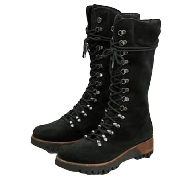 New Autumn And Winter Women's Shoes Plus Size Lace Up Mid Boots - Image 5