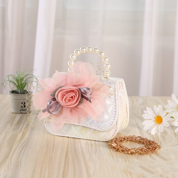 Flower Knitted Pearl Portable Diagonal Bag - Image 6