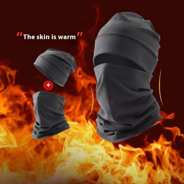 Dralon Hat Men's Winter Wind Mask Hat Neckerchief Cover Two-piece Set Cycling Bag Headgear Ear Protection - Image 2