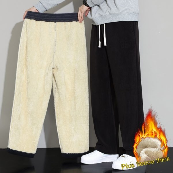 Winter Men's Casual Cashmere Pants Straight Wide-leg Pants - Image 3