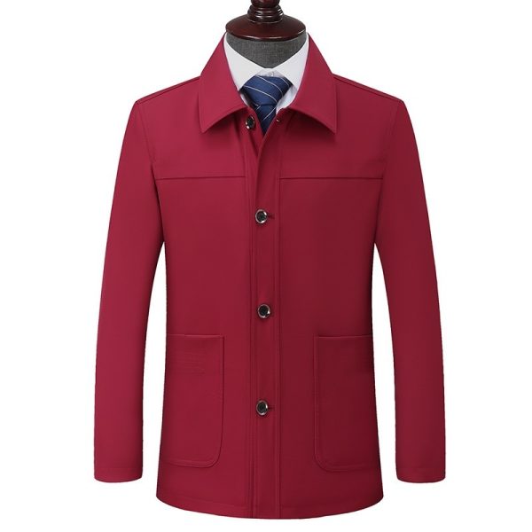 Plus Size Jacket Men's Middle-aged And Elderly Turn-down Collar Coat - Image 8