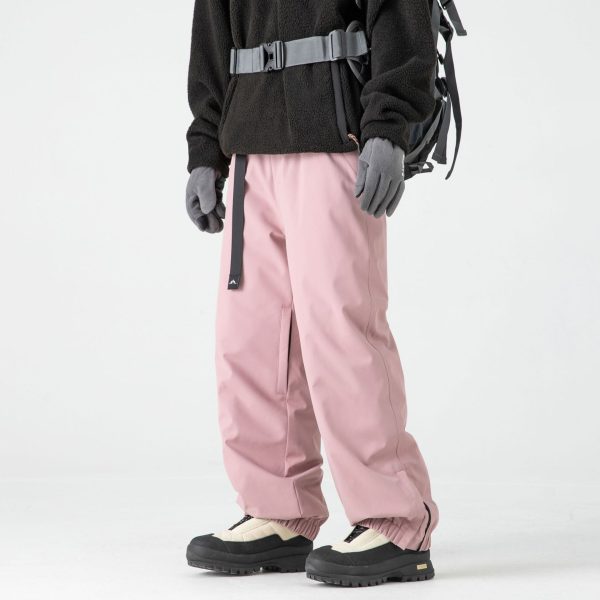 Fleece-lined Ski Pants Windproof Hard Shell Charge Down Wadded Trousers - Image 5